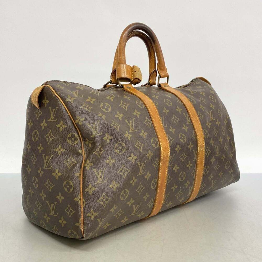 LOUIS VUITTON Authentic Brown Monogram Keepall 45 Boston Bag - Picture 2 of 14